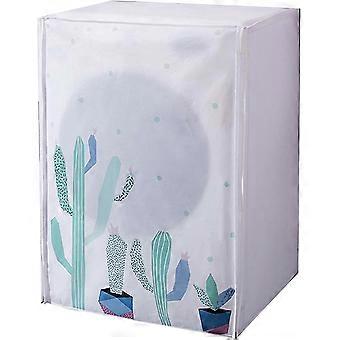Sztxj Wäschetrocknerabdeckung, Wasserdichte Waschmaschinenabdeckung, Staubdichte Peva-waschmaschinenabdeckung, Geeignet Für 6-8 Kg (605683cm, Cactus) Waschmaschinen