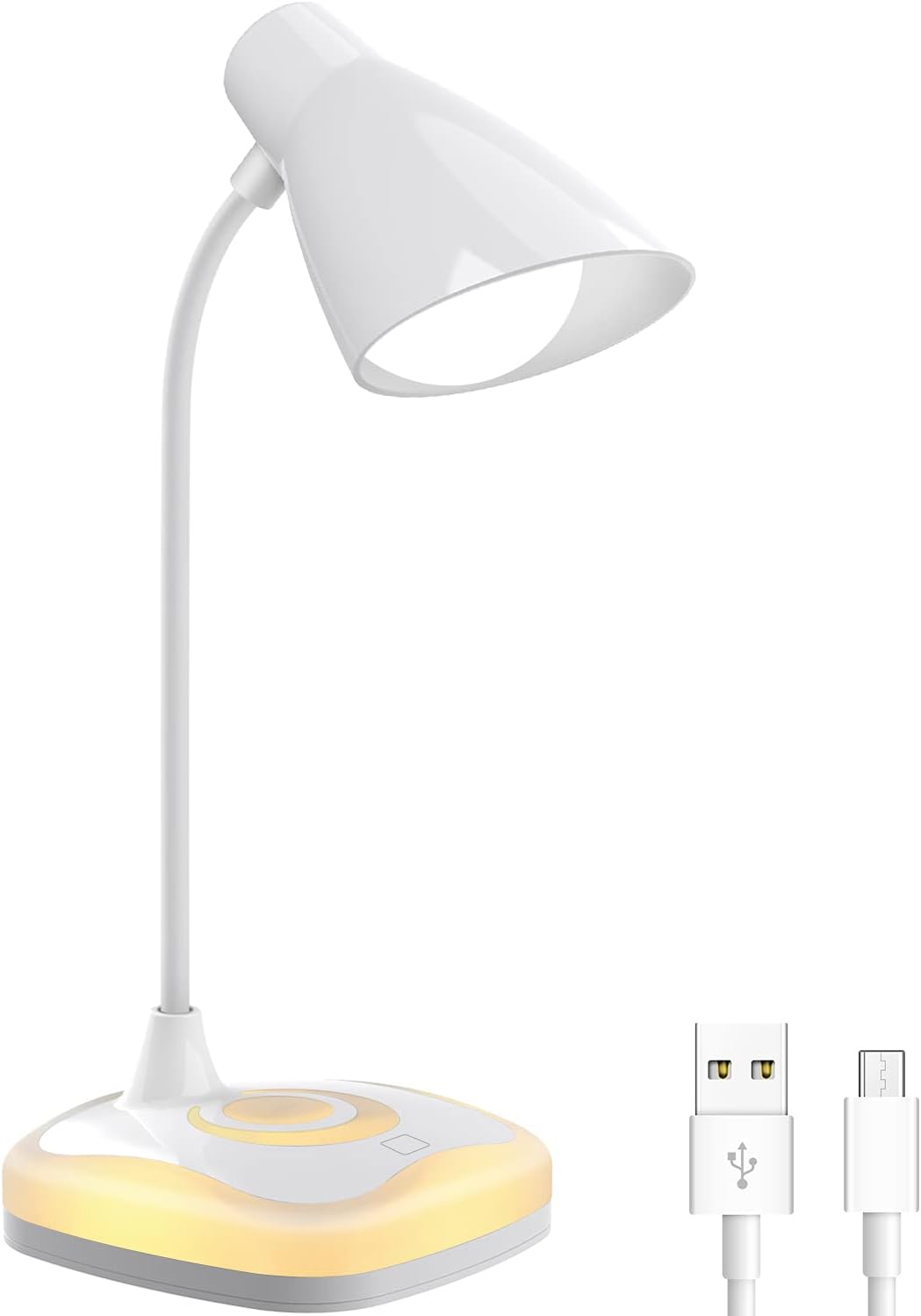 Schreibtischlampe, Usb-wiederaufladbar, Flexibler Hals, Augenschutz, 3 Brig