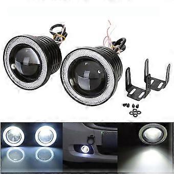 2 Stück Auto-nebelscheinwerfer Angel Eyes Halo Ring Runde Led-scheinwerfer Universal-fahrlicht (3 Zoll Weiß)