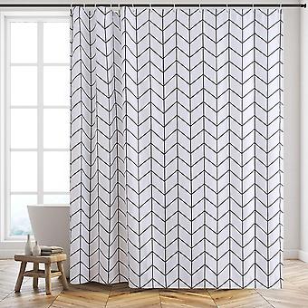 Duschvorhang, Schimmelresistent – Wasserdicht – Inklusive Ringe – 180 X 200 Cm – Polyester – Schwarz & Weiß