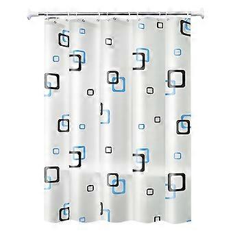 Duschvorhang – Wasserdicht – Badvorhang – Badezimmervorhang – Inklusive Ringe – Klein Quadratisch – Polyester – 200 X 200 Cm – Weiß
