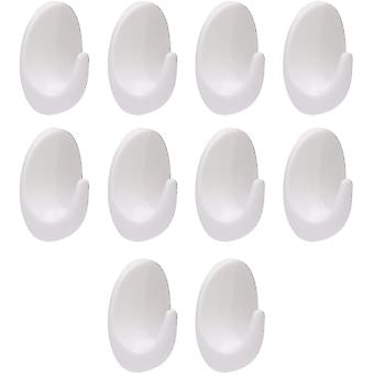 10er-pack Ovale Wandhaken Aus Kunststoff, Mehrzweck-kleiderbügel