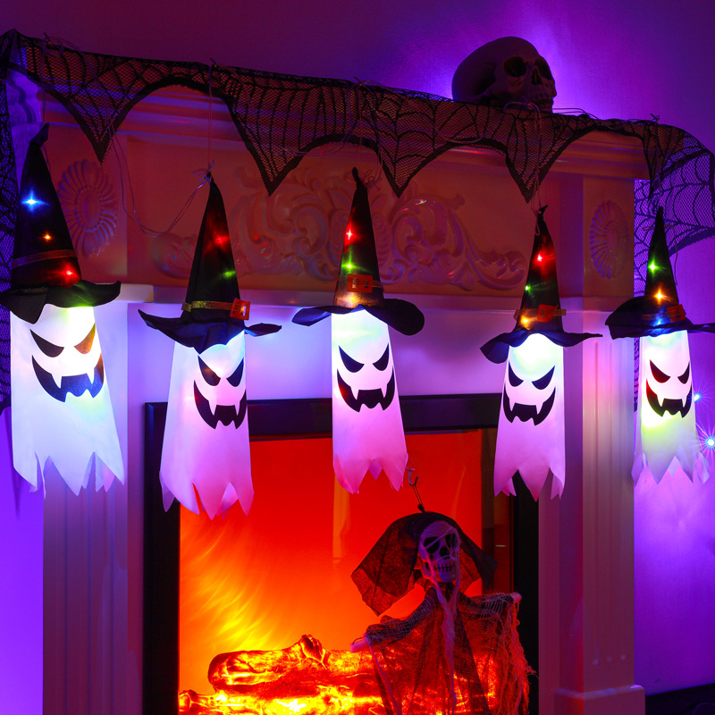 Halloween-dekorationen: Geister-hexenhut, 5-teiliges Halloween-geister-hangi-set
