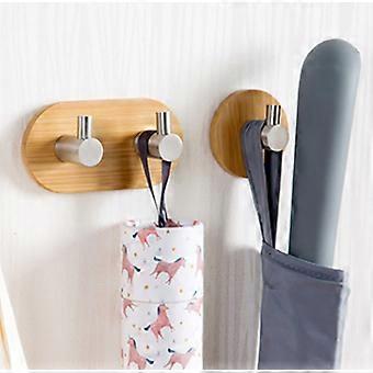 Bambus-handtuchhaken, Hölzerne Wandgarderobe, Selbstklebende Tür