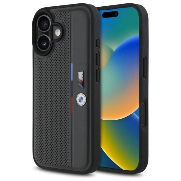 Bmw Bmhcp16s23pupva Iphone 166.1 Anthrazit/anthrazit Hartschalenetui M Perforiert Tricolor Detail Line