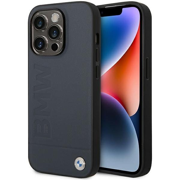 Bmw Bmhmp14xsllna Iphone 14 Pro Max 6,7" Marineblaue Hartschalen-lederhülle Mit Heißprägung Und Magsafe-funktion