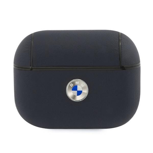 Bmw Bmapsslna Airpods Pro Hülle Marineblau Echtleder Silbernes Logo