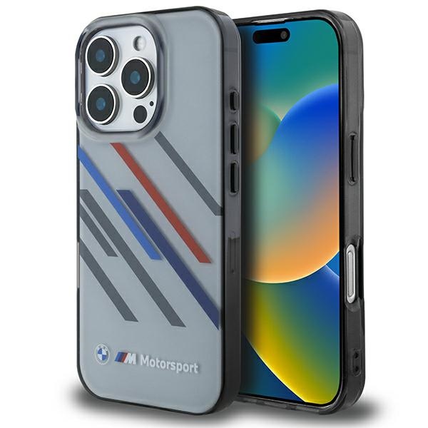 Bmw Bmhcp16l23htrag Iphone 16 Pro 6,3" Grau/graue Hartschalen-schutzhülle Motorsport Iml Random Stripes