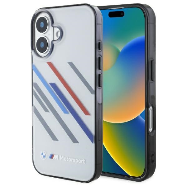 Bmw Bmhcp16s23htrag Iphone 16 6,1" Grau/grau Hartschalenetui Motorsport Iml Random Stripes