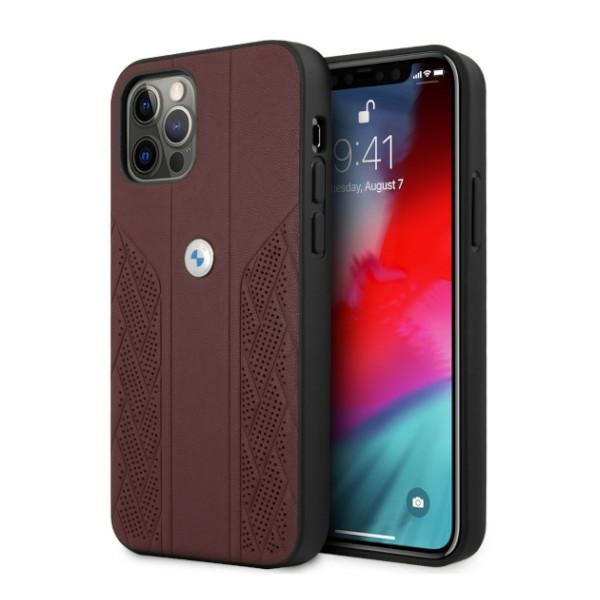 Bmw Bmhcp12lrsppr Hülle Für Iphone 12 Pro Max 6,7 Zoll, Rot/rot, Hartschalen-leder, Gebogen, Perforiert