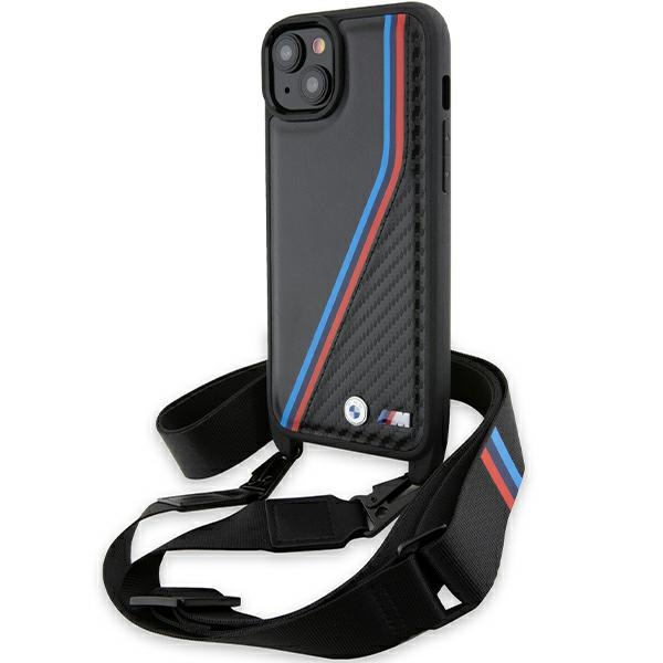 Bmw Bmhcp15s23psvtk Iphone 15 / 14 / 13 Schwarze/schwarze Hartschalen-hülle M Edition Carbon Tricolor Linien & Riemen