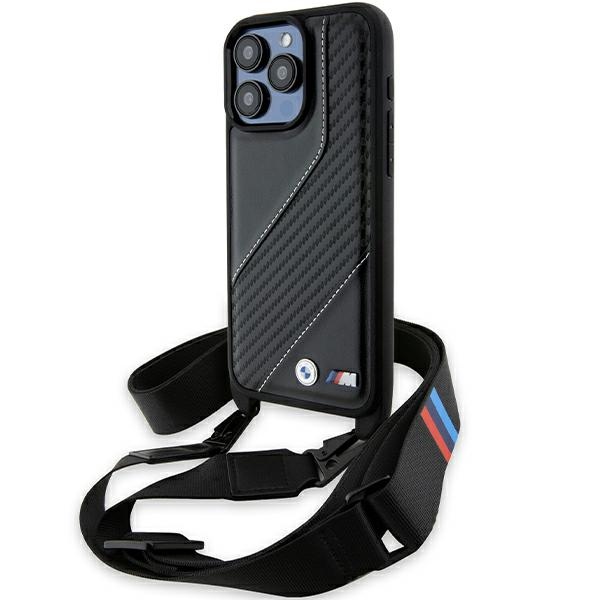 Bmw Bmhcp15l23pscck Iphone 15 Pro 6,1" Schwarz/schwarzes Hardcase M Edition Carbonstreifen & Riemen