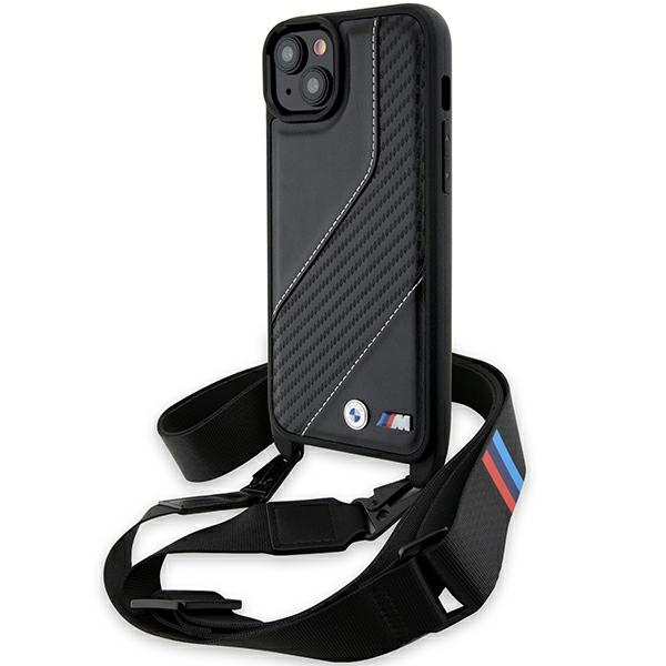 Bmw Bmhcp15m23pscck Iphone 15 Plus / 14 Plus 6,7" Schwarze/schwarze Hartschalen-hülle M Edition Carbonstreifen & Riemen