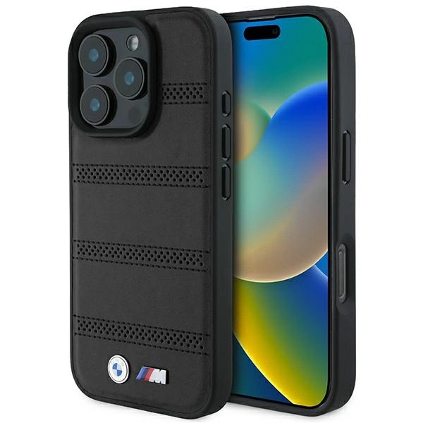 Bmw Bmhmp16l23puspk Iphone 16 Pro 6,3 Zoll Schwarze/schwarze Hartschalen-schutzhülle Mit M-perforation Und -naht, Magsafe