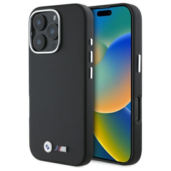 Bmw Bmhmp16l23pmwk Iphone 16 Pro 6,3" Schwarze/schwarze Hartschalen-schutzhülle M Glatt Vollständig Umschlossenes Metall Magsafe