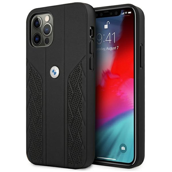 Bmw Hülle Bmhcp12lrsppk Iphone 12 Pro Max 6,7 Zoll, Schwarz/schwarz, Hartschalenetui, Leder, Gebogen, Perforiert