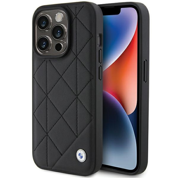 Iphone 15 Pro Max Hülle Bmw Gestepptes Leder Schwarz