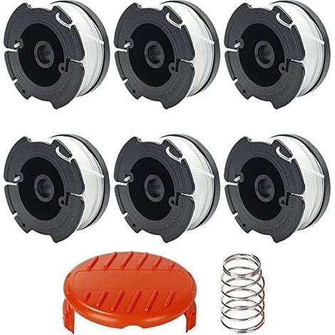 A6481 A6485 Black & Decker Freischneider-spulen – Set Bestehend Aus 6 Spulen, 1 Abdeckung Und 1 Feder