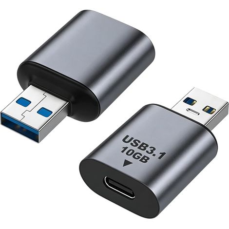 2er-pack Usb-c-buchse Auf Usb-a-stecker 3.1 Gen2 Adapter, Typ-c Auf Usb Otg Schnellkonvertierung 10 Gbit/s, 5 V/3 A Ladeleistung, Aluminium-stecker (typ A Auf Typ C), Kompatibel Mit Iphone 16/15 Pro M