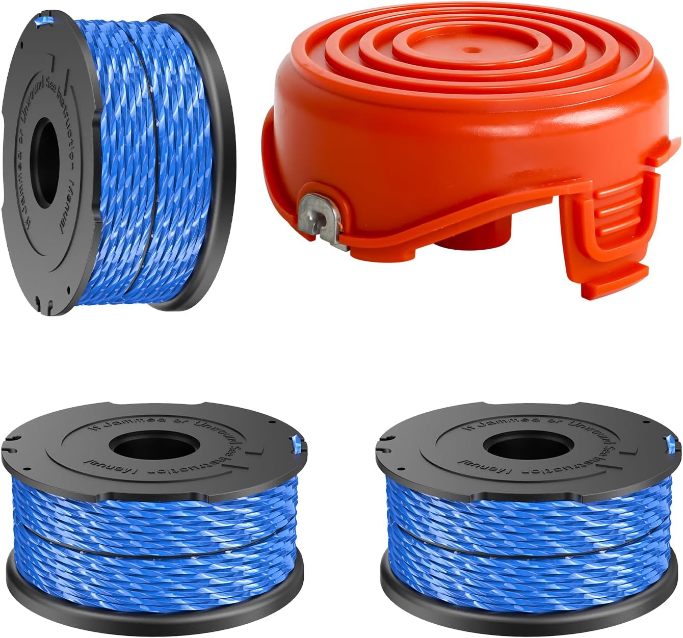 Black & Decker A6441 597862-00 Fadenspule Für Freischneider, 12,2 M X 1,65 Mm Ersatz Für Gl315 Gl350 Gl650 Gl652 Gl655 Gl660 Gl680 Freischneider (3 Spulen + 1 Abdeckung)