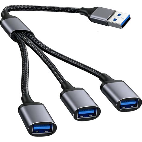 3-port Usb 2.0 Splitterkabel, 1 Stecker Auf 3 Buchsen Usb-a Adapter, Usb 2.0 Splitteradapter Für Laptops, Spielekonsolen, Tastaturen Und Mäuse