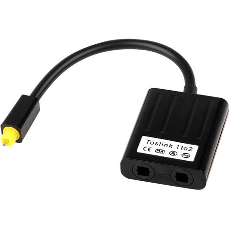 Toslink Spdif Optischer Kabelsplitter (1 Eingang Auf 2 Ausgänge), Toslink Optischer Audio-splitter-adapter (0,2 M), Spdif-splitterbox (1 Stecker Auf 2 Buchsen) Für Tv, Verstärker Und Soundbar