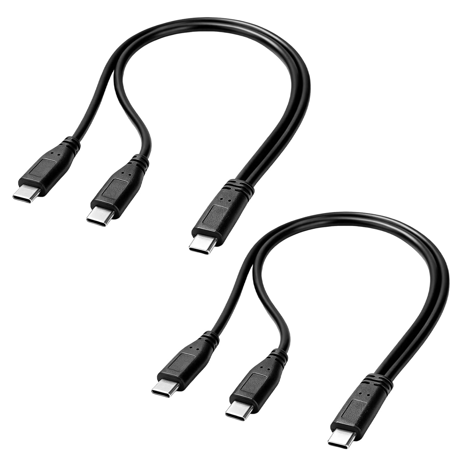 2er-pack Dual-usb-c-ladekabel (5 V, 3 A), Usb-c-auf-dual-usb-c-splitter, 30 Cm Langes Usb-c-splitterkabel Für Laptop, Tablet, Smartphone Und Powerbank (nur Zum Laden)