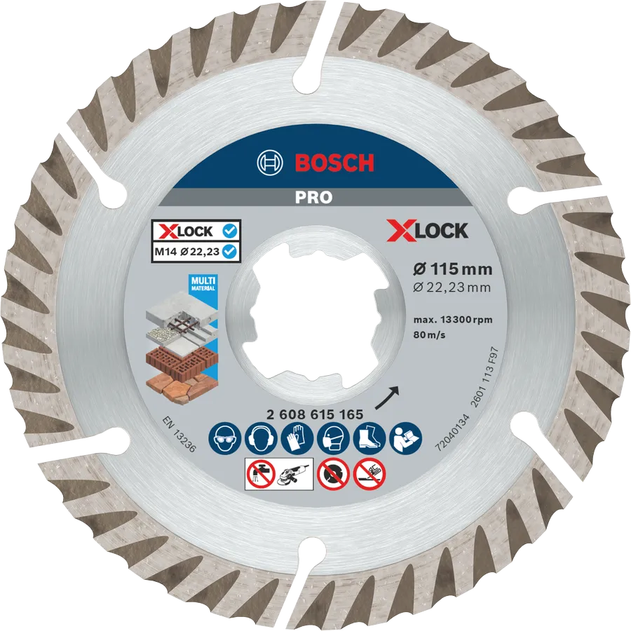 Bosch Pro Multi Material X-lock Diamanttrennscheibe, 115 X 22,23 Mm