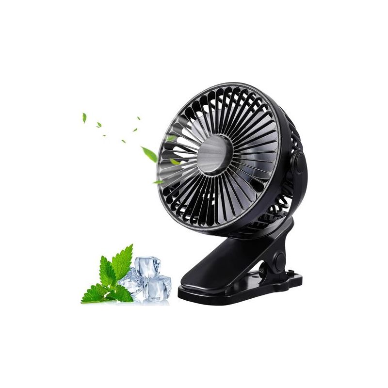 Tischventilator, Kleiner Clip-ventilator, Leiser Mini-usb-ventilator Mit 3 Geschwindigkeitsstufen Und 720°-drehung, Tragbar Und Wiederaufladbar