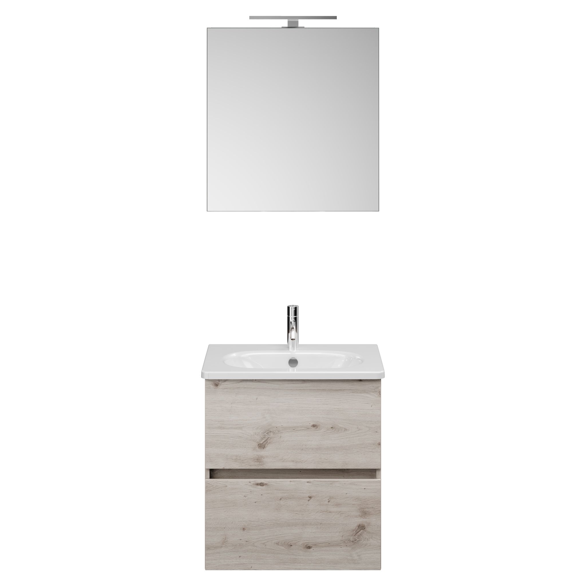 Burg Rocio Badmöbelset Sgyq060l Txbxh 465x605x2000, Eiche Dekor Silber