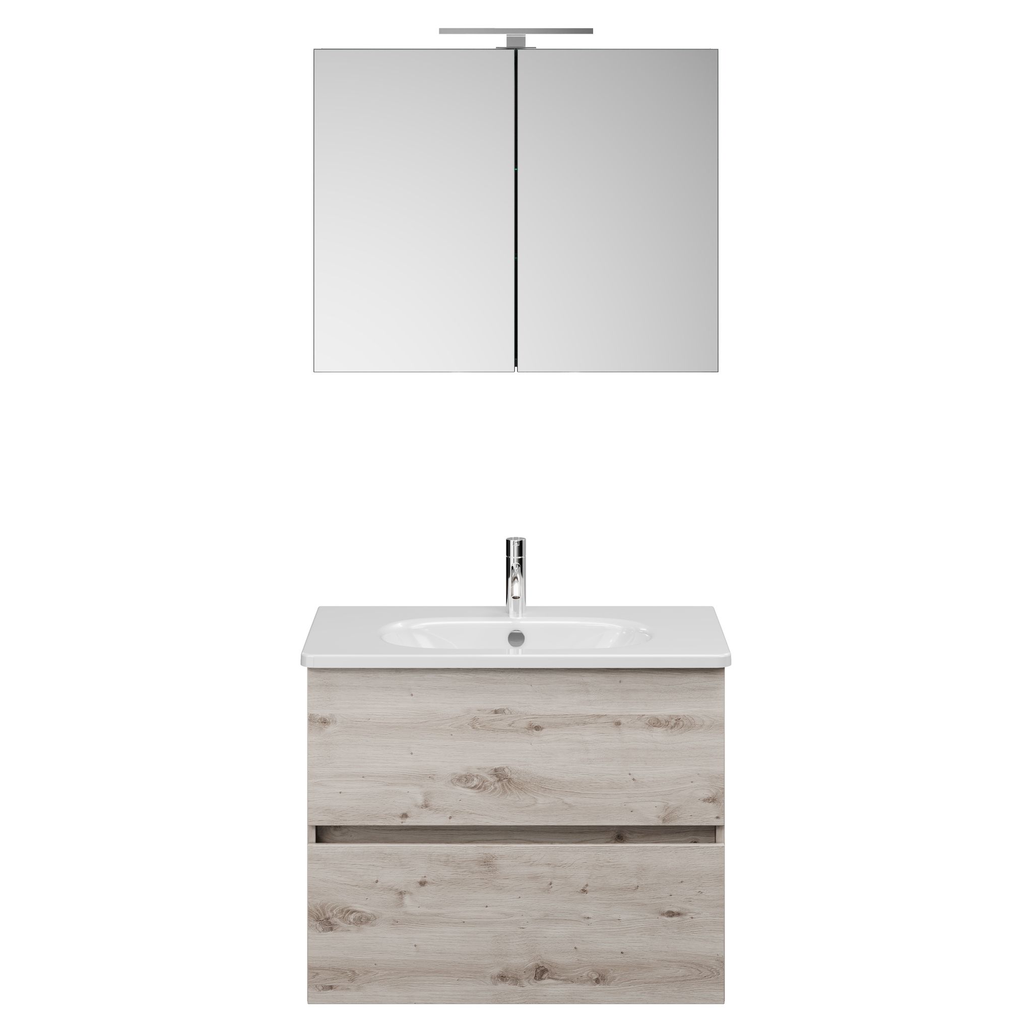 Burg Rocio Badmöbelset Sgyq080 Txbxh 465x805x2000, Eiche Dekor Silber