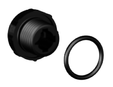 D1 Manometerstopfen 1/4' Mit O-ring, Schwarz, Vpe:5 Stk.