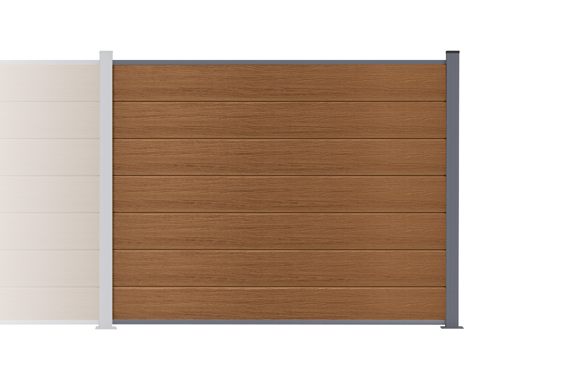 Erweiterungsset Verbundzaun 2 M Stockhorn H.150 Cm Auf Platte Teak