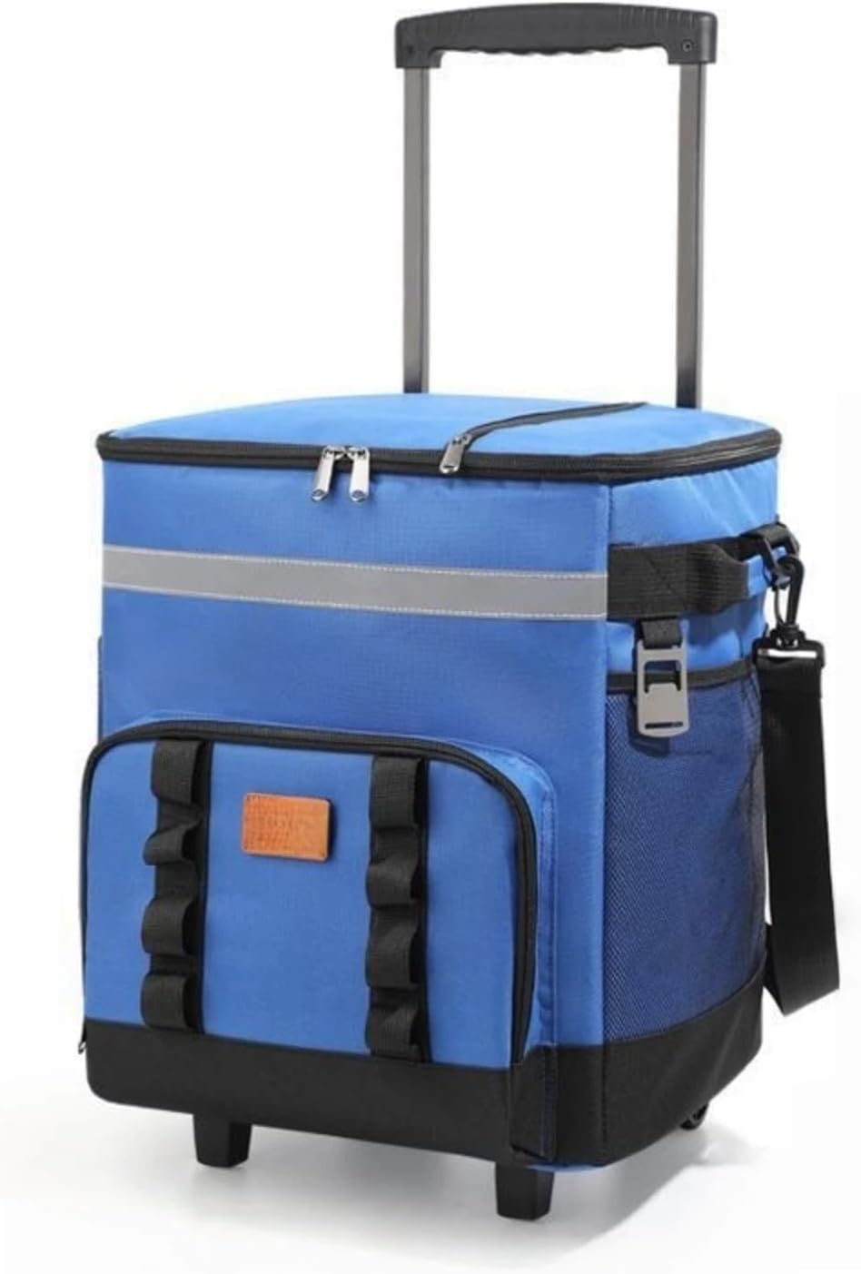 Kühler Auf Rädern, Isolierter Weicher Oxford-stoff Mit Reißverschluss, 35 L Fassungsvermögen, Mit Rädern Und Griff, Tragbarer Frischeschutz Für Strand-picknick-reisen