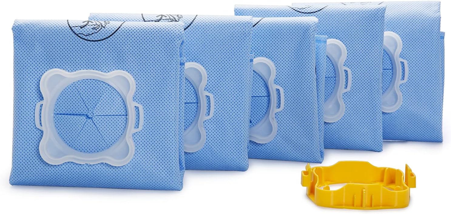 5er-pack Wonderbag Original Staubsaugerbeutel, Kompatibel Mit Kanisterstaubsaugern, Patentierter Universaladapter, Hochbeständig, Hohe Filterleistung, Wb406120 Blau