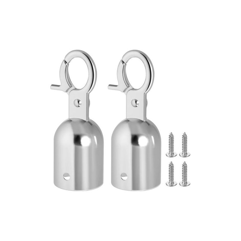 Set Mit 2 Seilenden Mit Karabiner, Edelstahl-deckseilbeschläge, Silberne Seilenden, 7,6 X 2,8 Cm