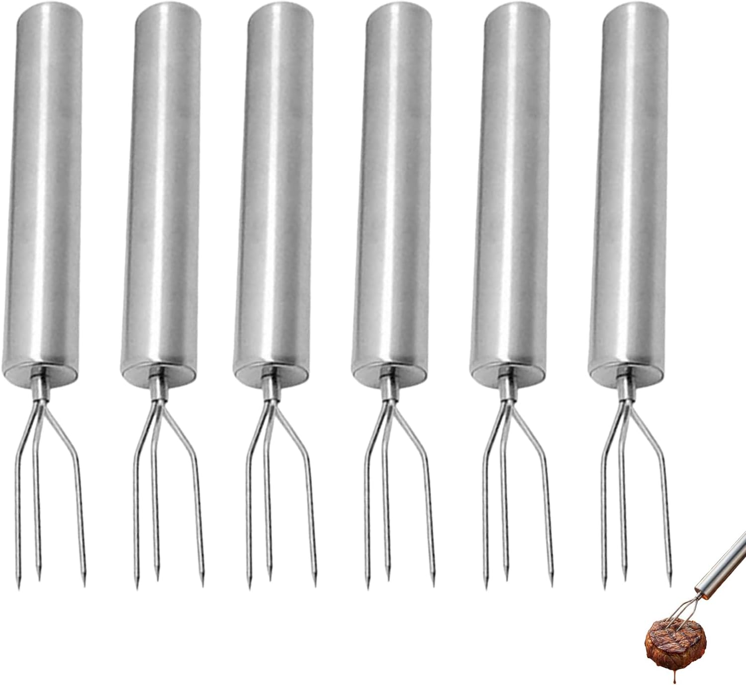 Kartoffelgabeln, 6er-set, Maisgabeln Aus Edelstahl, Schokoladengabeln, Wiederverwendbarer Kartoffelhalter Für Gemüse, Maiskolben, Tragbares Grillwerkzeug