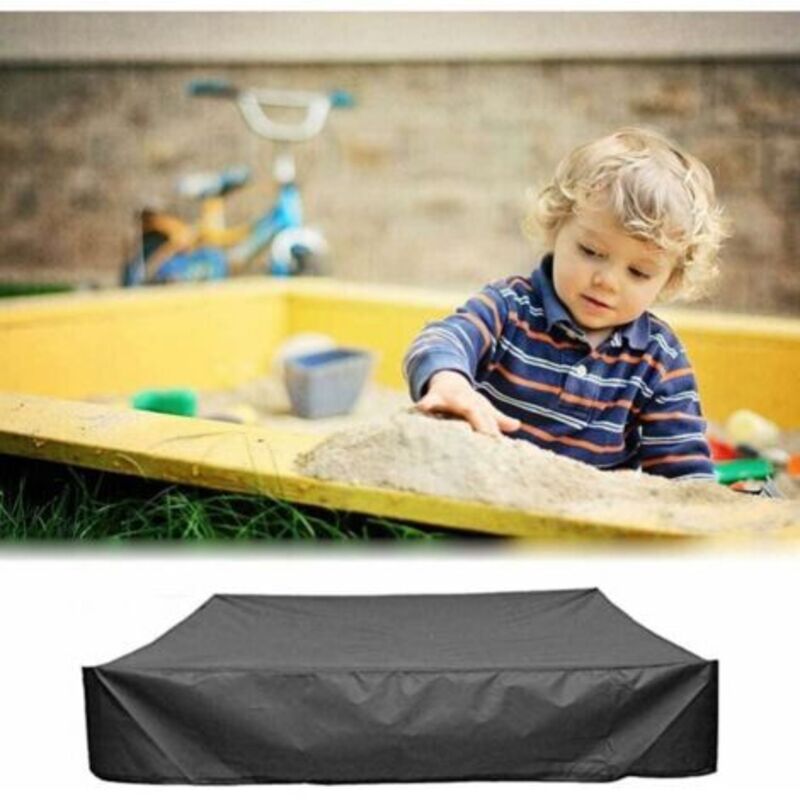 Sandkastenabdeckung, Quadratische Schutzplane Mit Kordelzug, 180 X 180 X 20 Cm, Für Sandkasten, Schwimmbad, Garten Oder Bauernhof (schwarz)