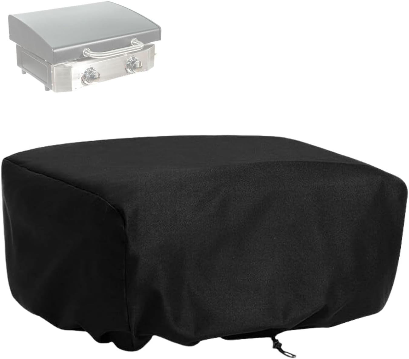 Outdoor-grill-plancha-abdeckung Für Pizzaofen, 55 X 55 X 27 Cm, Aus Schwarzem Oxford-gewebe, Wasserdichter, Staubdichter Schutz Mit Kordelzug-zubehör