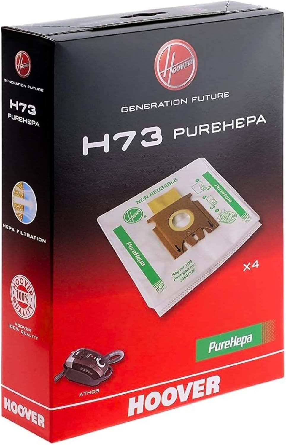 H73 Staubsaugerbeutel, Kompatibel Mit Dem Athos Kanisterstaubsauger, Original-mikrofaserbeutel, Epa-zertifiziert, 4er-packung