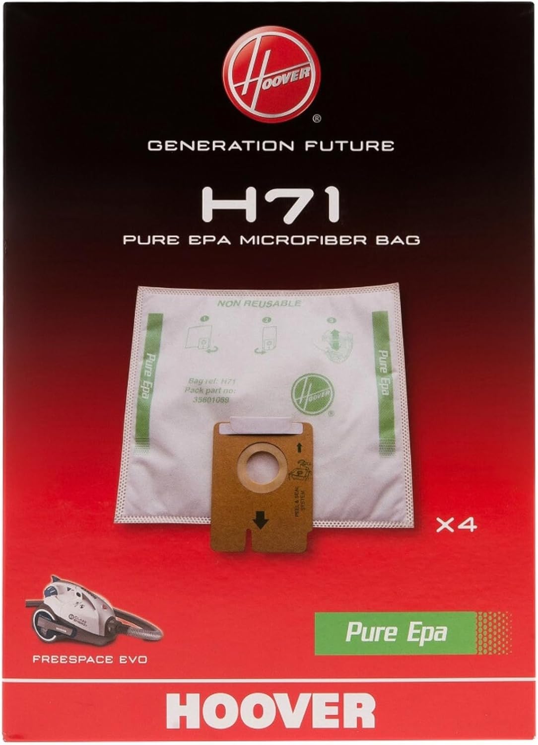 H71 Staubsaugerbeutel, Kompatibel Mit Dem Freespace Evo Bodenstaubsauger, Original-mikrofaserbeutel, Epa-zertifiziert, 4er-packung