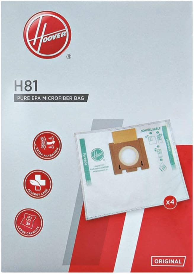 H81 Staubsaugerbeutel, Kompatibel Mit Telios Extra Staubsaugern, Original Pure Epa Mikrofaserbeutel, 4er-pack