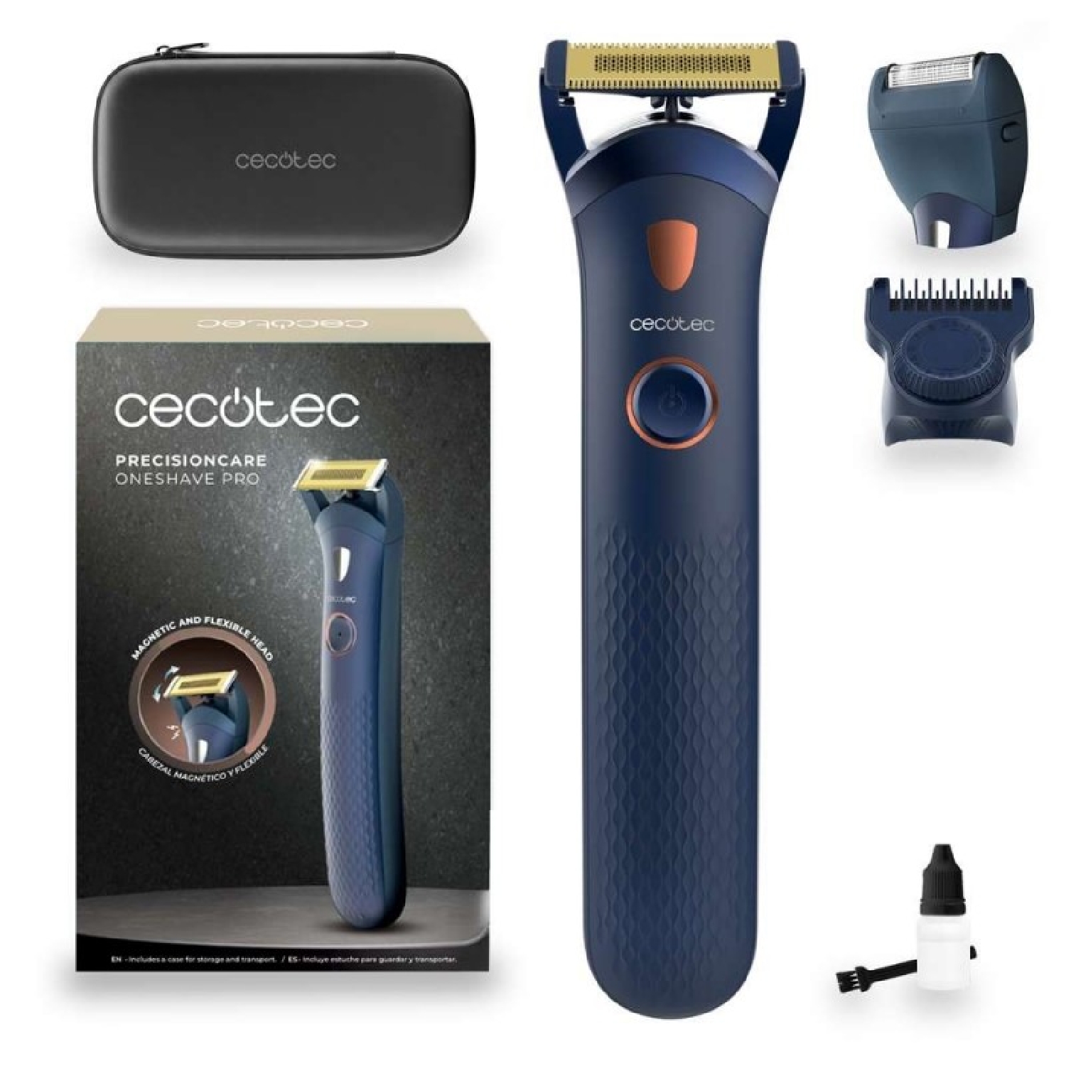 Cecotec Barttrimmer Und Rasierer Precisioncare Oneshave Pro. Edelstahlklingen, Magnetischer Scherkopf.
