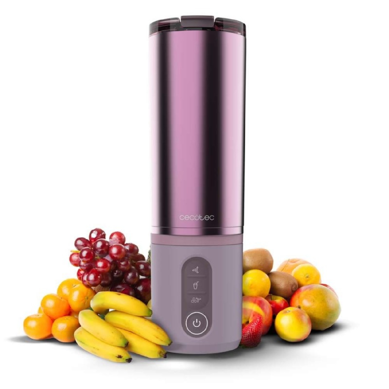 Cecotec Personal Blender Power Titanium Shake2go Candy Steel. 180 W, Bpa-freier Metallbecher 600 Ml, 3 Automatikprogramme.