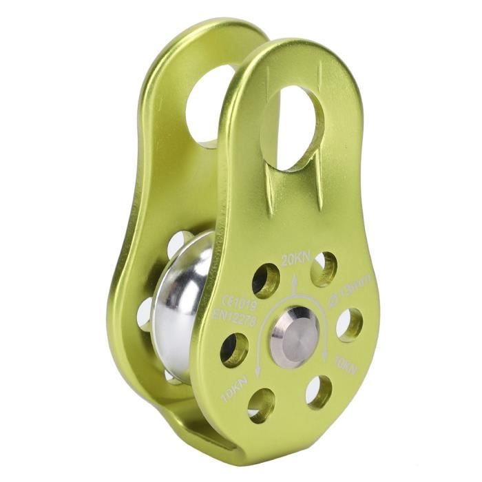Kletterrolle, Outdoor-kletterrolle, Einzelrolle Mit Fester Seitenplatte, Höhenrettungswerkzeug (grün)