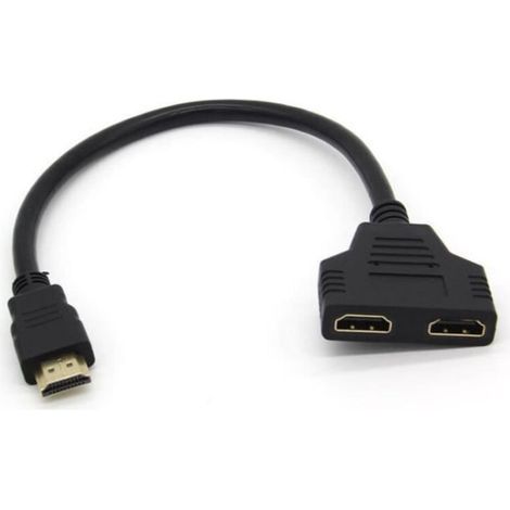 Hdmi-kabeladapter Mit 2 Anschlüssen Für Pc, Microsoft Tv, Tv-konsole, Gold 3d, Full Hd, 4k, 1080p Bildschirmerweiterung