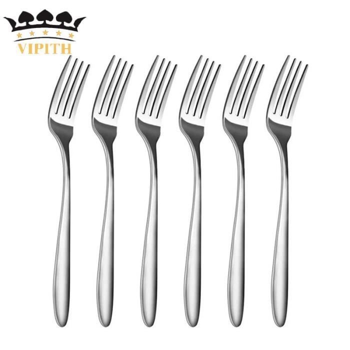 Set Mit 12 Edelstahl-tischgabeln – Silber