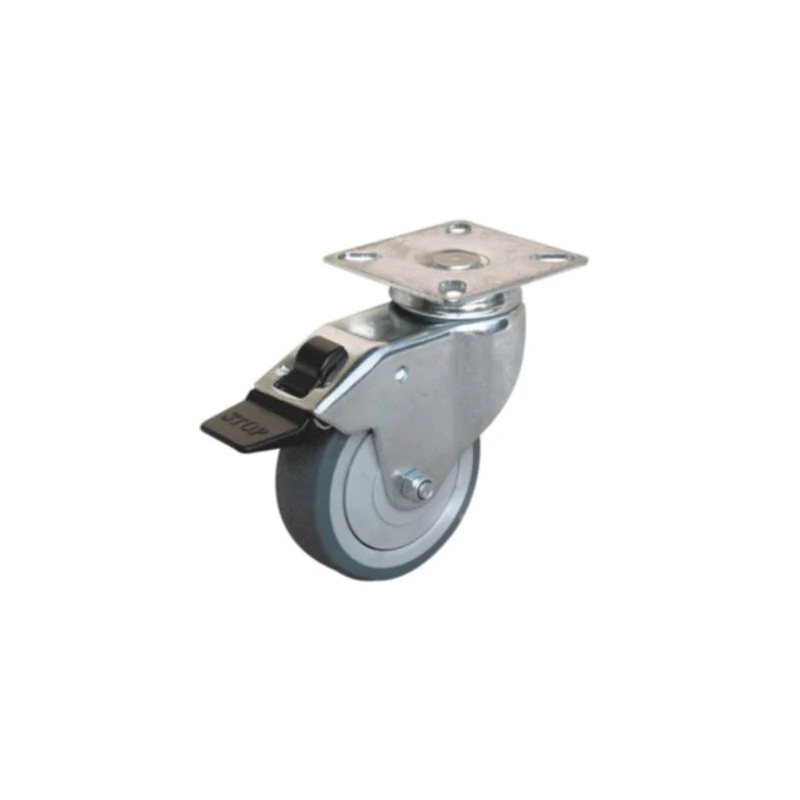 Drehrolle Uniroll Platte 50x50mm Drehbar Durchmesser 50mm Höhe 72mm Mit Bremse
