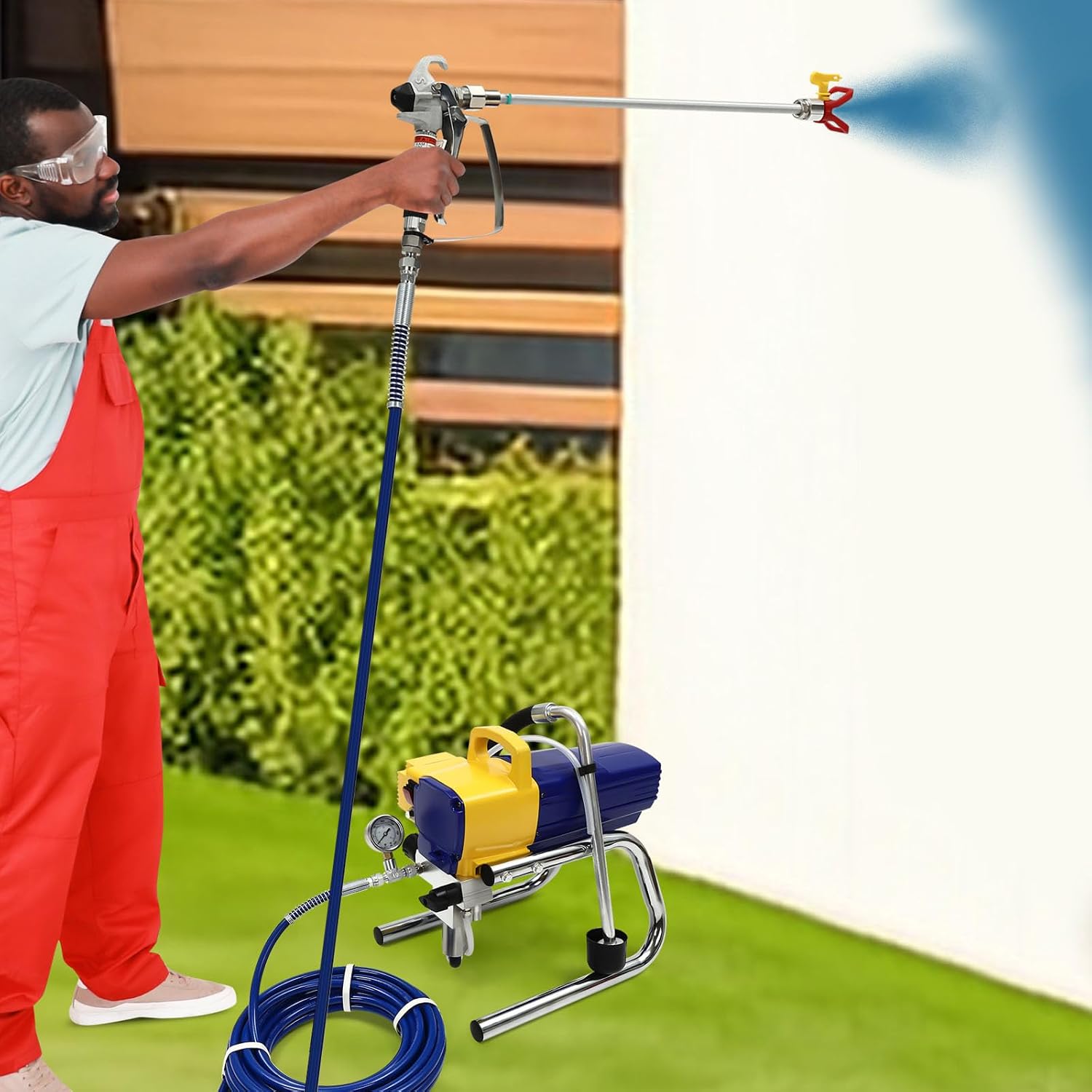 1.8l / Min Luftfreie Sprühmaschine, 1800w Kolben-sprühmaschine, Geeignet Für Rostfeste Beschichtungen, Feuerschutzbeschichtungen, Latexbeschichtungen, 45 33 41cm