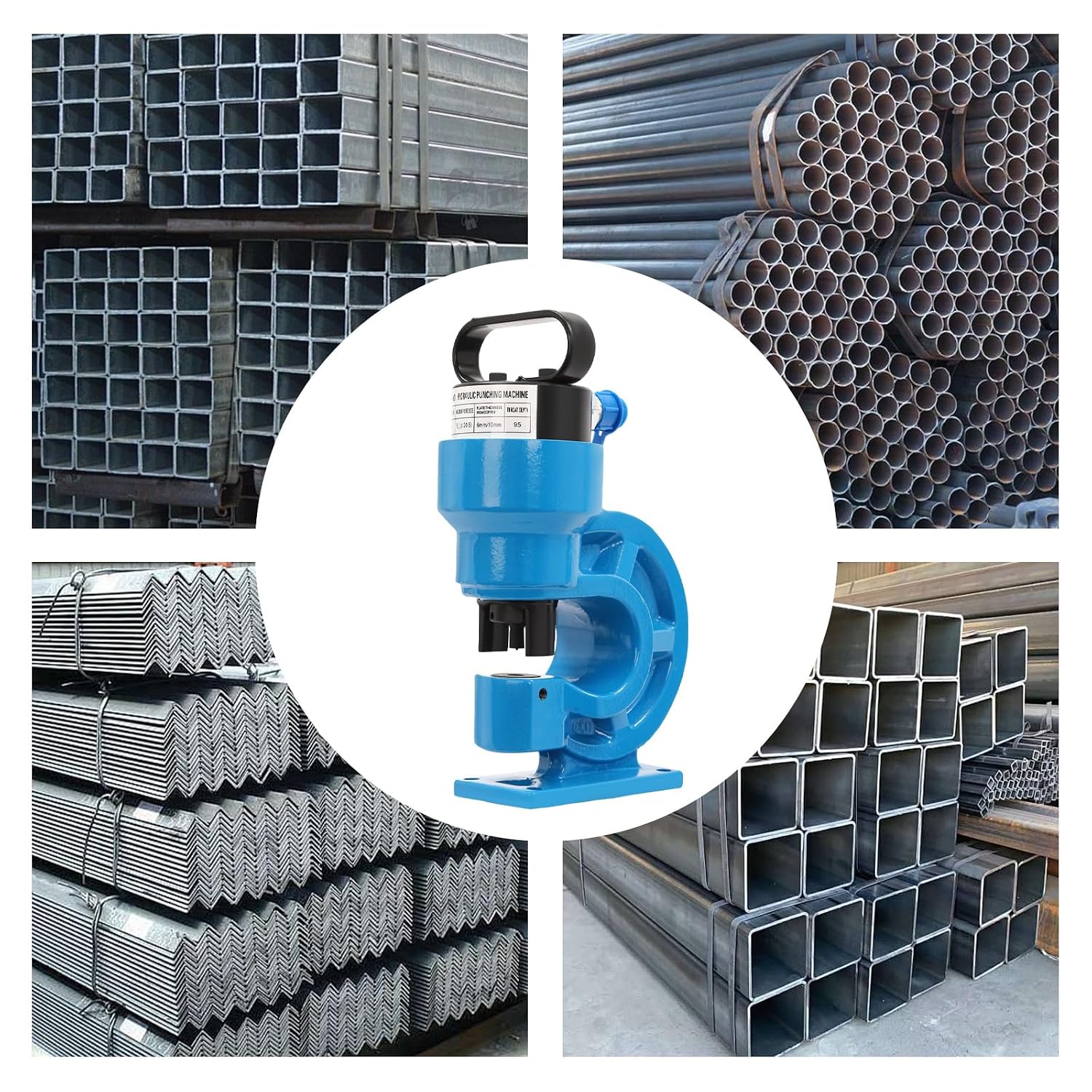 310 Kn/31 T Ch-60 Hydraulisches Stanzwerkzeug-set Zum Stanzen Von Blechen, Stanzwerkzeug Mit Hobplatten, 3/8", 1/2", 5/8", Blau